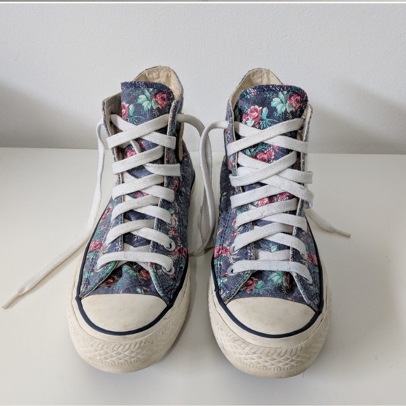 Converse Rose Floral High Top Chuck Taylor All Stars Sneakers - Picture 5 of 6